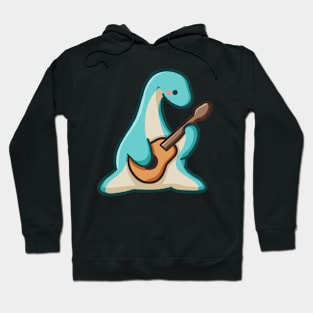 Dino playing guitar, dinosaur Hoodie